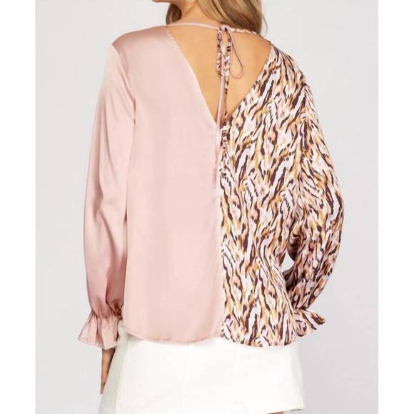 NEW SHE + SKY split satin top - Picture 2 of 5